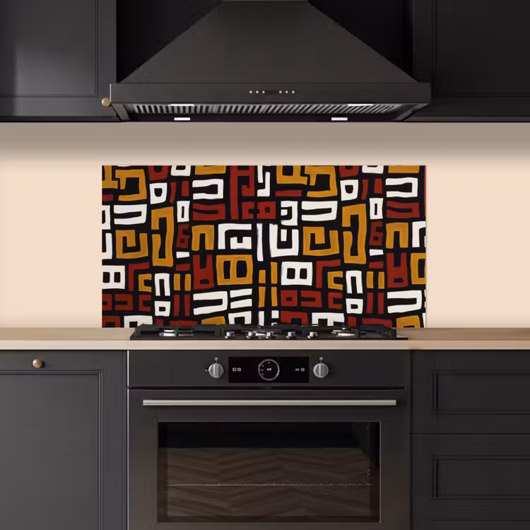 Abstract - Patroon - Rood keuken achterwand spatscherm middel -sfeer1
