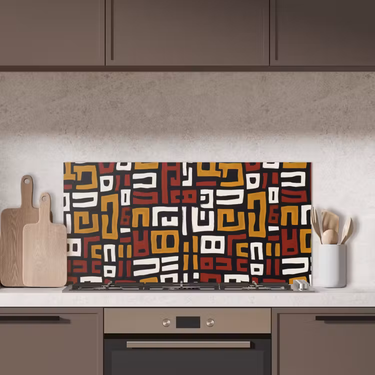 Abstract - Patroon - Rood keuken achterwand spatscherm middel -sfeer2