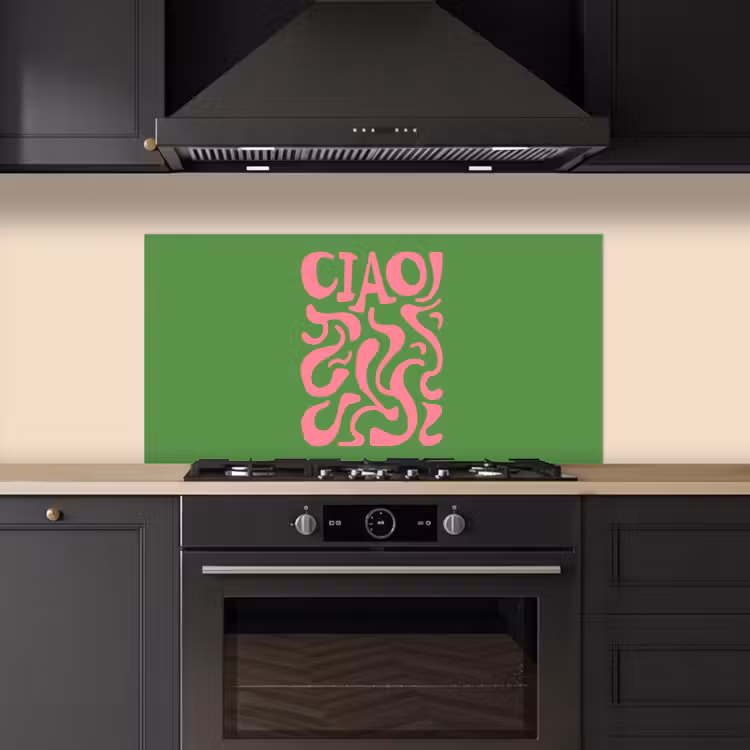 Abstract - Roze - Ciao - Vormen keuken achterwand spatscherm middel -sfeer1