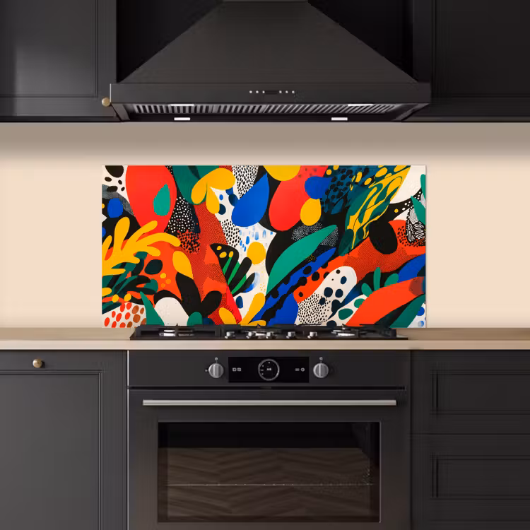 Abstract - Planten - Vormen - Kleurrijk keuken achterwand spatscherm middel -sfeer1