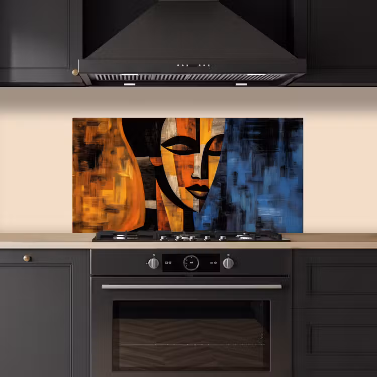 Abstract - Portret - Kleurvakken keuken achterwand spatscherm middel -sfeer1