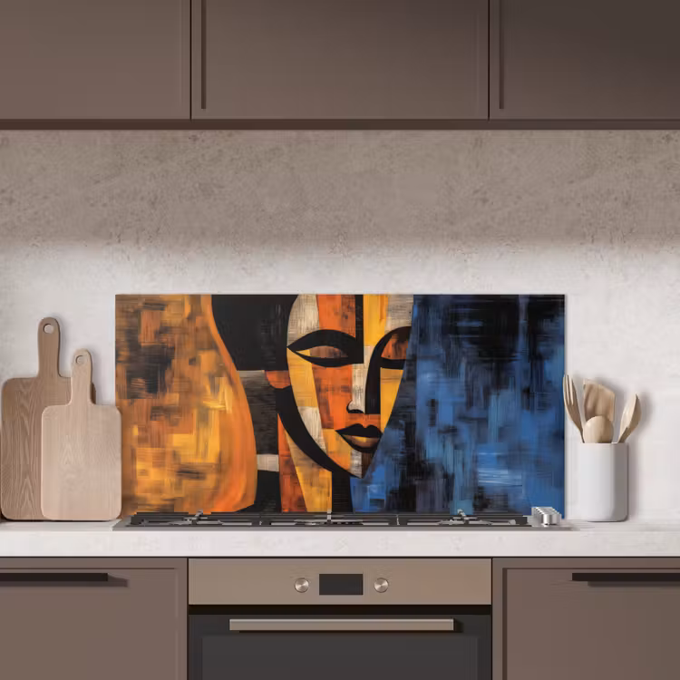 Abstract - Portret - Kleurvakken keuken achterwand spatscherm middel -sfeer2