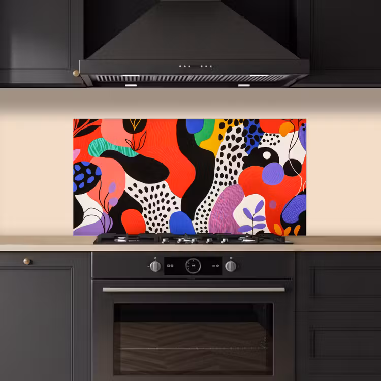 Abstract - Vormen - Kleuren - Stippen keuken achterwand spatscherm middel -sfeer1