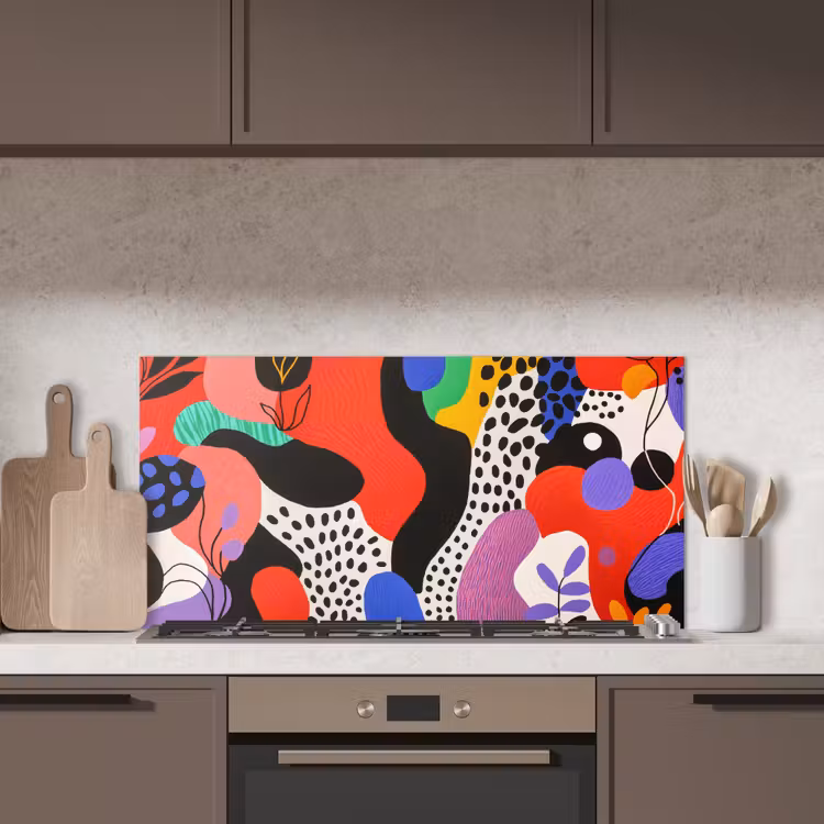 Abstract - Vormen - Kleuren - Stippen keuken achterwand spatscherm middel -sfeer2