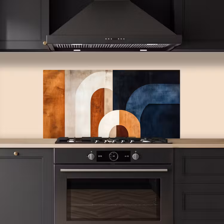 Abstract - Vormen - Donkerblauw keuken achterwand spatscherm middel -sfeer1