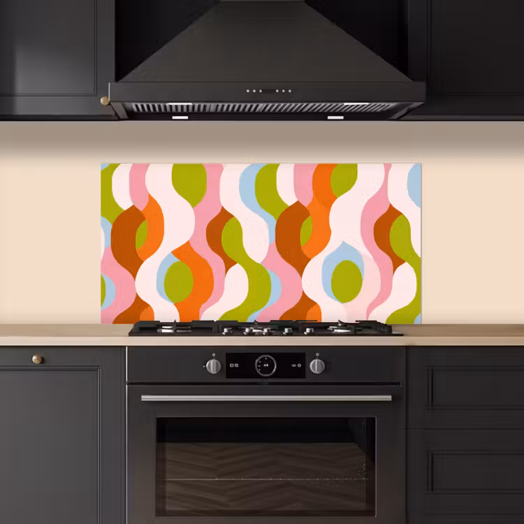 Abstract - Vormen - Roze keuken achterwand spatscherm middel -sfeer1