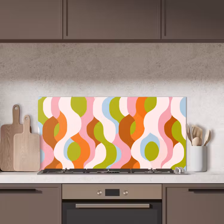 Abstract - Vormen - Roze keuken achterwand spatscherm middel -sfeer2
