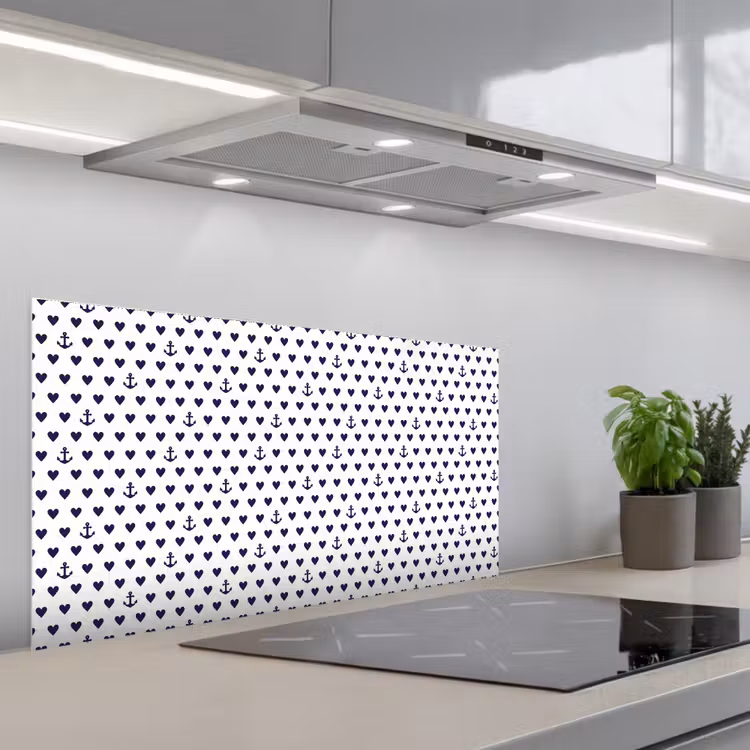 Anker - Hart - Blauw - Wit keuken achterwand spatscherm middel 899 -3d_schuin