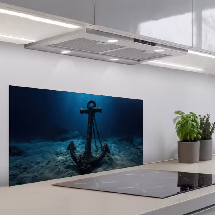 Anker - Ijzer - Zeebodem - Zand keuken achterwand spatscherm middel -3d_schuin