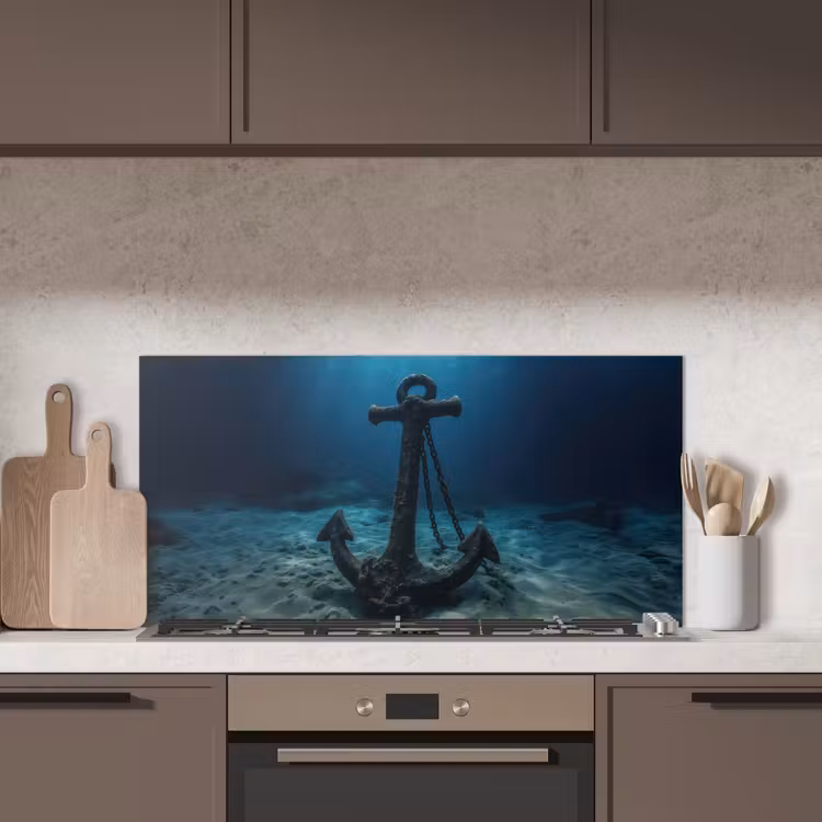 Anker - Ijzer - Zeebodem - Zand keuken achterwand spatscherm middel -sfeer2