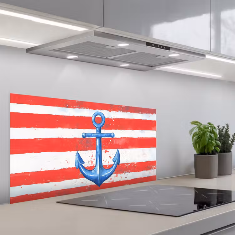 Anker - Verfspatten - Rood - Blauw keuken achterwand spatscherm middel -3d_schuin