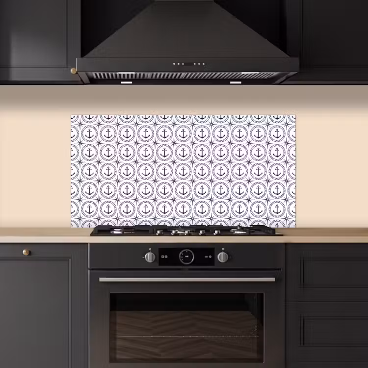 Anker - Haven - Blauw - Wit keuken achterwand spatscherm middel 899 -sfeer1