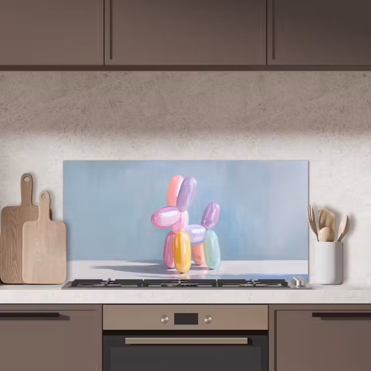 Dier - Ballon - Pasteltinten - Glanzend keuken achterwand spatscherm middel -sfeer2
