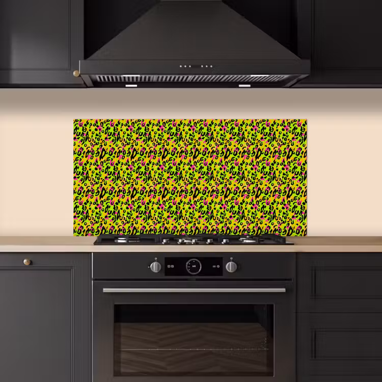 Dieren - Neon - Groen - Panterprint keuken achterwand spatscherm middel 899 -sfeer1