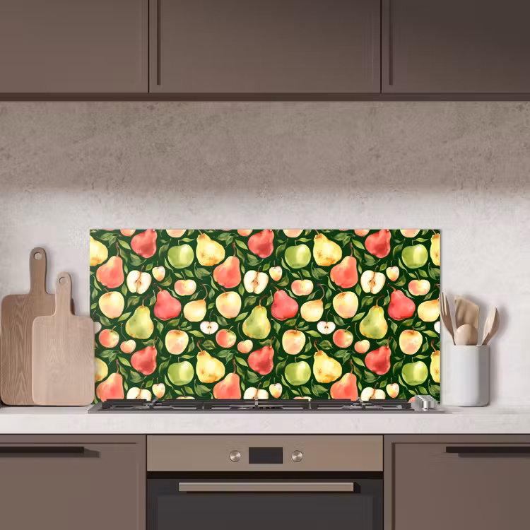 Appels - Peren - Fruit - Groen keuken achterwand spatscherm middel 899 -sfeer2