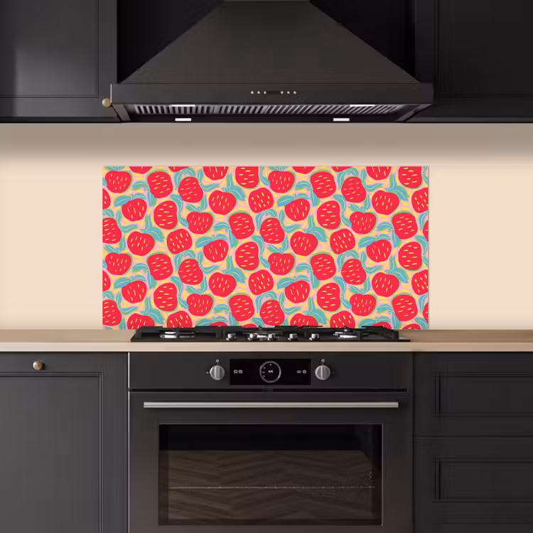 Appels - Rood - Stippen keuken achterwand spatscherm middel 899 -sfeer1