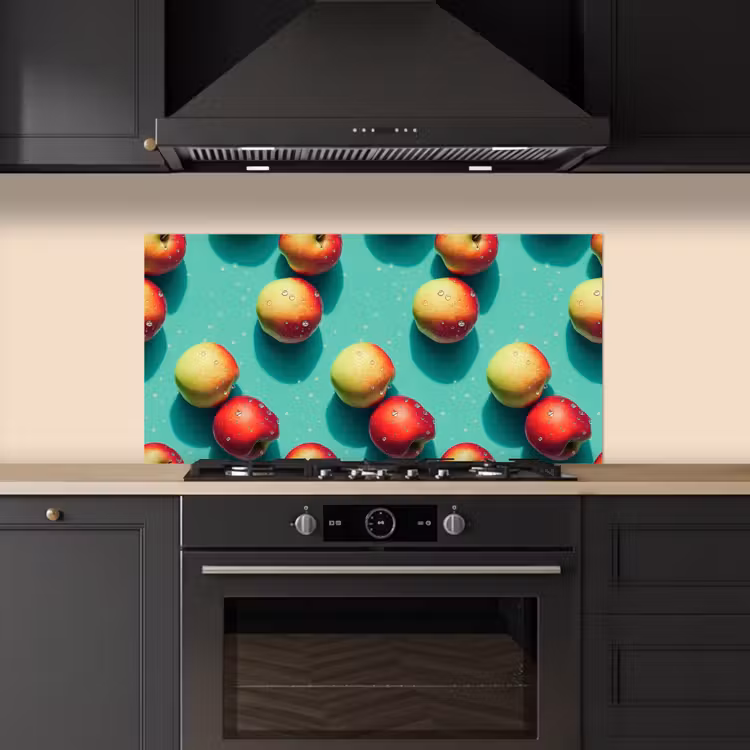 Appels - Water - Turquoise keuken achterwand spatscherm middel 899 -sfeer1