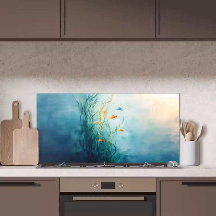 Waterplanten - Vissen - Kleurrijk - Water keuken achterwand spatscherm middel -sfeer2