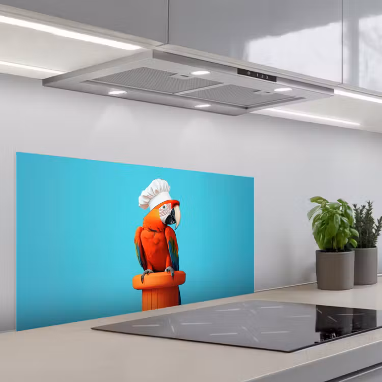 Ara - Koksmuts - Sokkel - Grappig keuken achterwand spatscherm middel -3d_schuin
