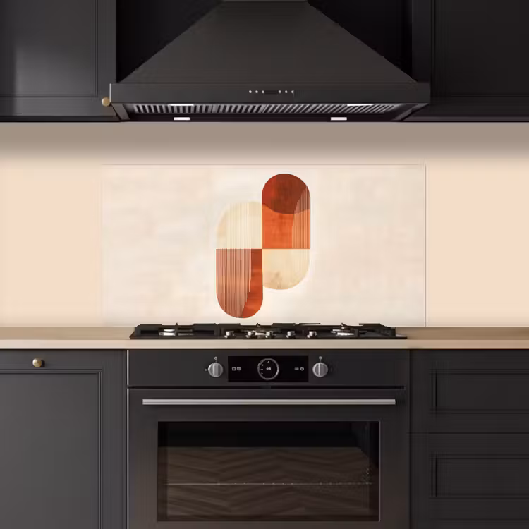 Bogen - Beige - Vormen keuken achterwand spatscherm middel -sfeer1