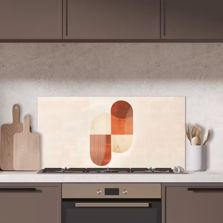 Bogen - Beige - Vormen keuken achterwand spatscherm middel -sfeer2
