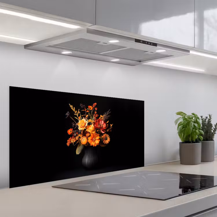 Herfst - Boeket - Oranje keuken achterwand spatscherm middel -3d_schuin