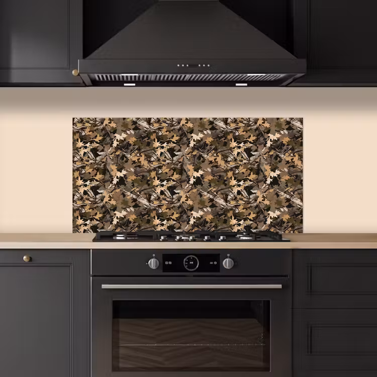 Herfst - Bladeren - Camouflage keuken achterwand spatscherm middel 899 -sfeer1