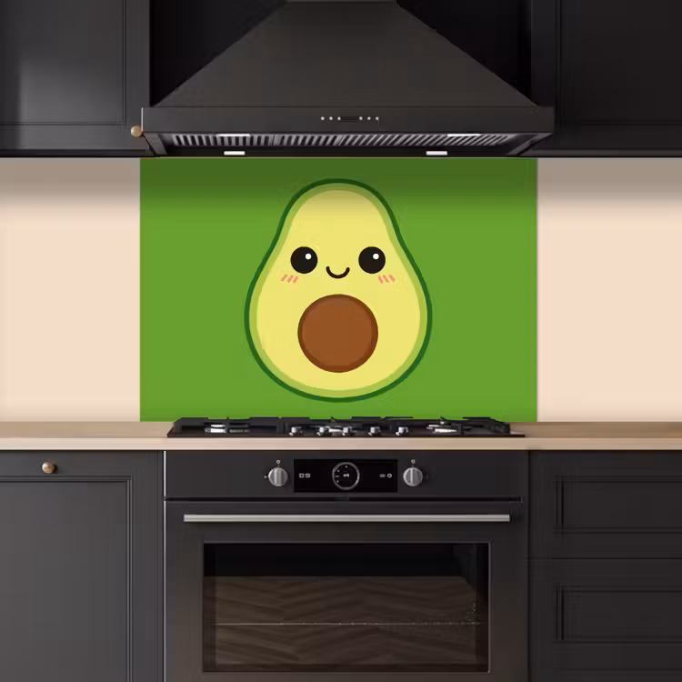 Avocado - Groen - Speels keuken achterwand spatscherm middel -sfeer1