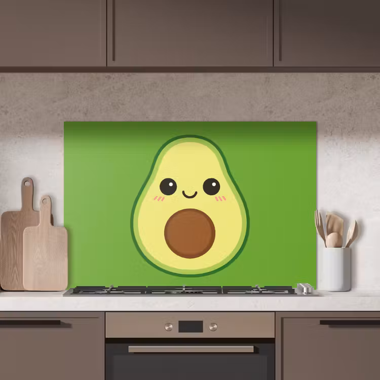 Avocado - Groen - Speels keuken achterwand spatscherm middel -sfeer2
