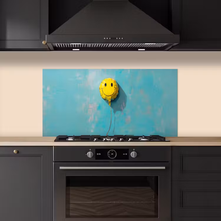 Ballon - Geel - Smiley keuken achterwand spatscherm middel -sfeer1