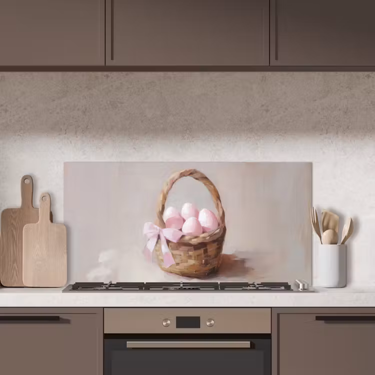 Mand - Eieren - Roze keuken achterwand spatscherm middel -sfeer2