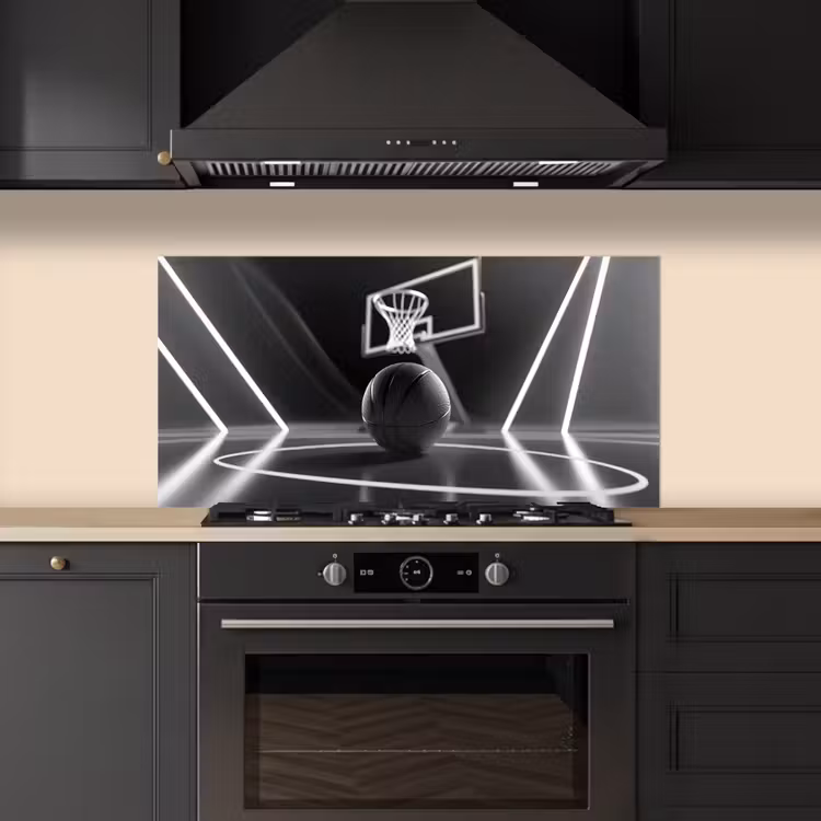 Basketbal - Basketbalveld - Lichtlijnen keuken achterwand spatscherm middel -sfeer1