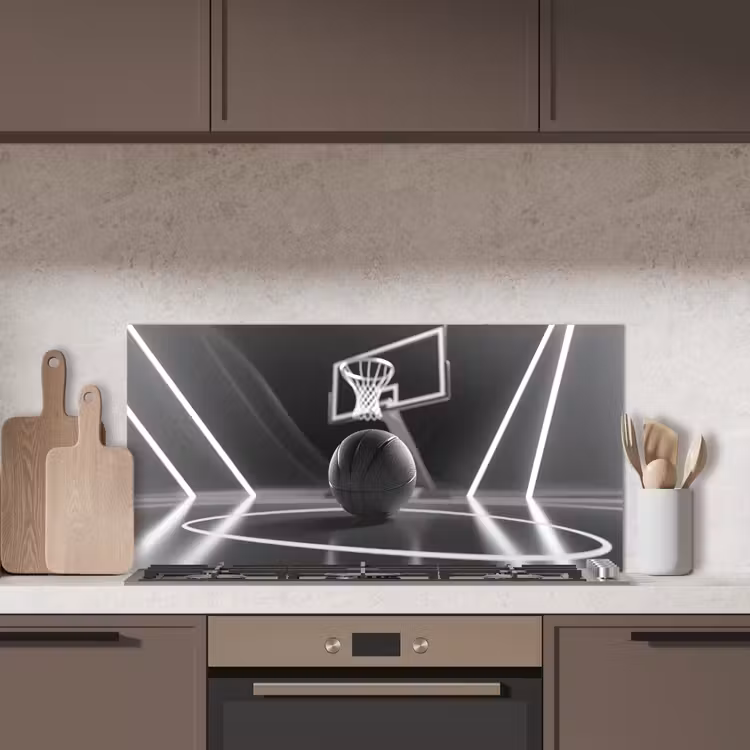 Basketbal - Basketbalveld - Lichtlijnen keuken achterwand spatscherm middel -sfeer2