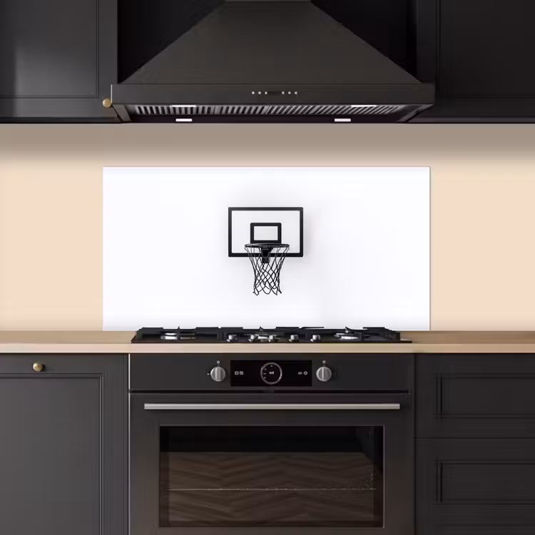 Basketbalbord - Minimalistisch - Zwart keuken achterwand spatscherm middel -sfeer1