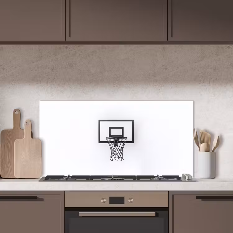 Basketbalbord - Minimalistisch - Zwart keuken achterwand spatscherm middel -sfeer2