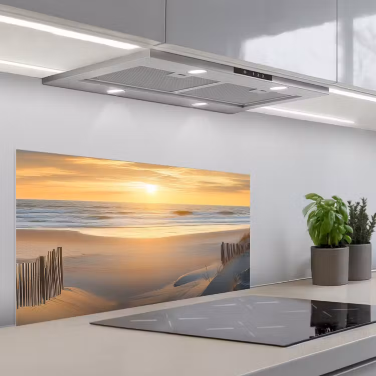 Strand - Duinen - Zonsondergang keuken achterwand spatscherm middel -3d_schuin