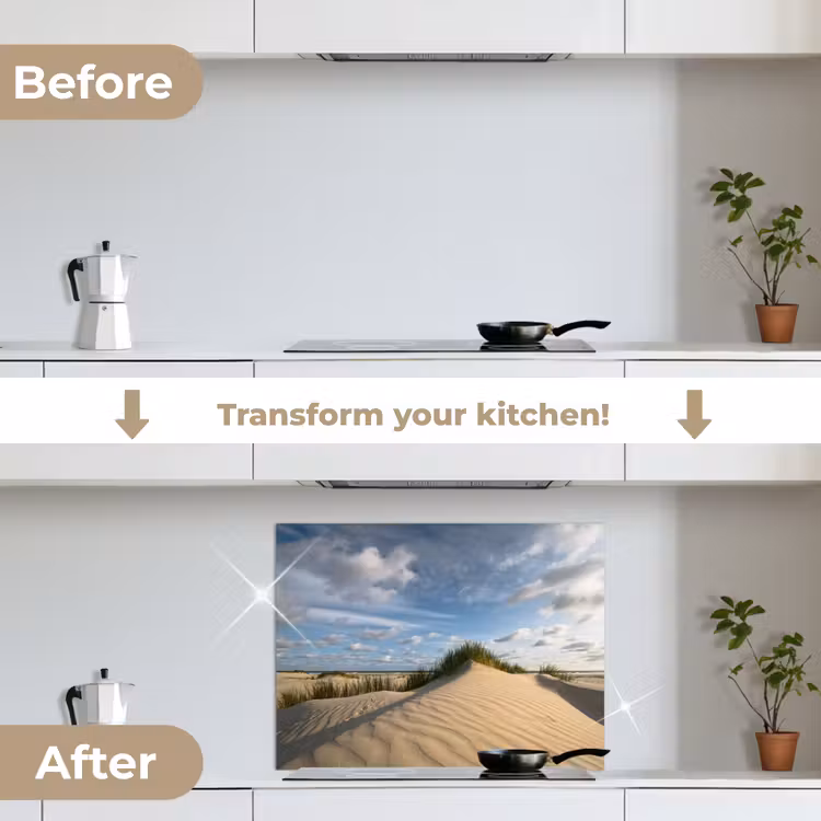 Strand - Zand - Nederland keuken achterwand spatscherm middel -voor_na_EN
