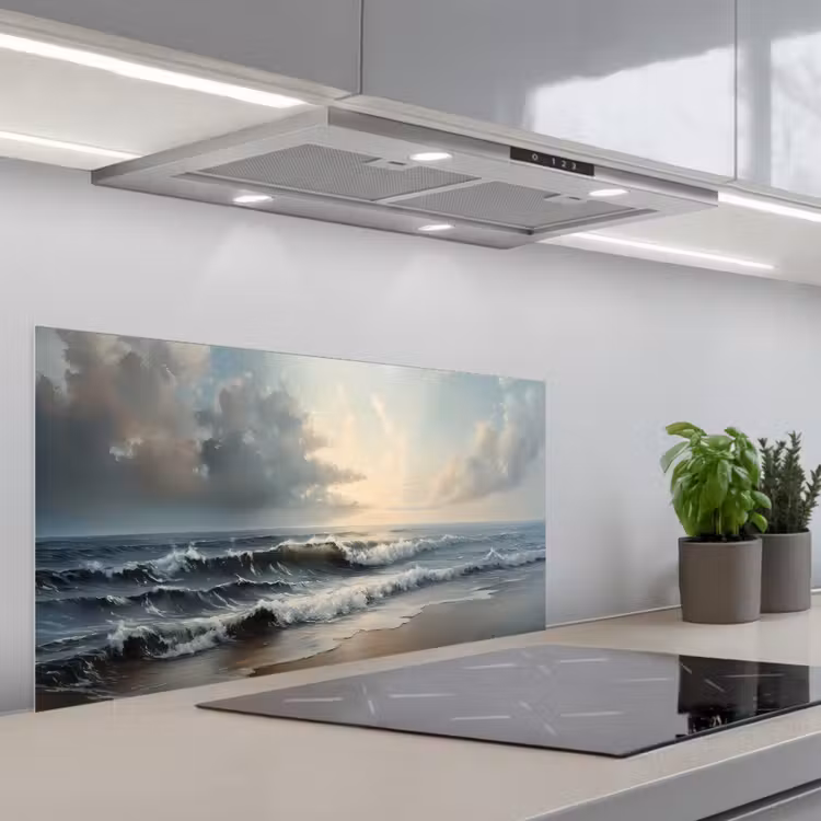 Strand - Zee - Zonsondergang keuken achterwand spatscherm middel -3d_schuin