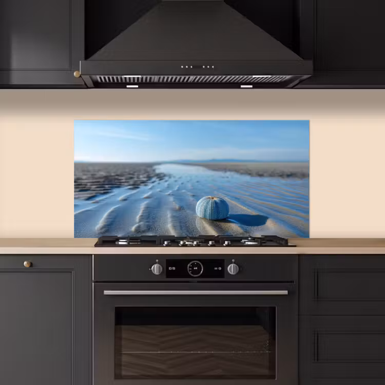 Strand - Schild - Water - Blauw keuken achterwand spatscherm middel -sfeer1