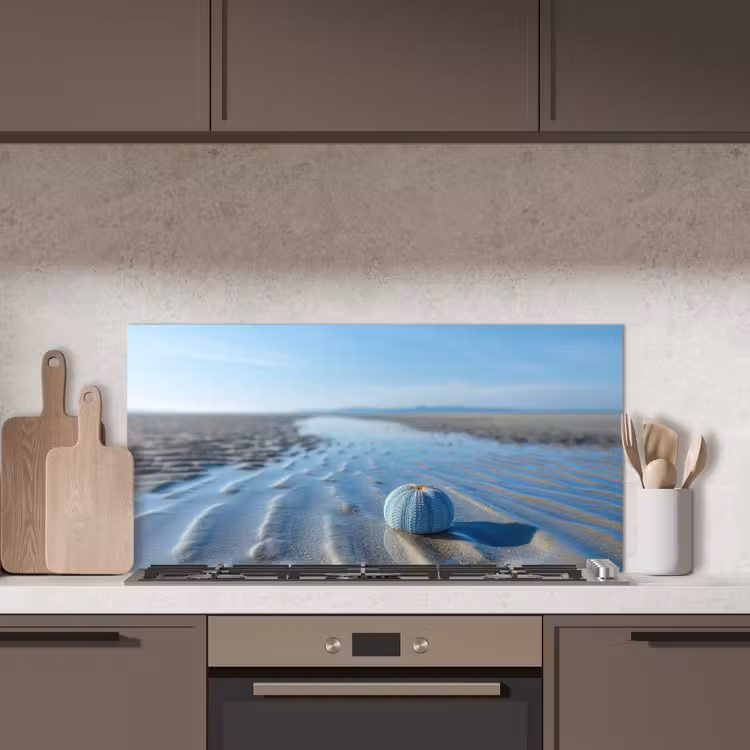 Strand - Schild - Water - Blauw keuken achterwand spatscherm middel -sfeer2