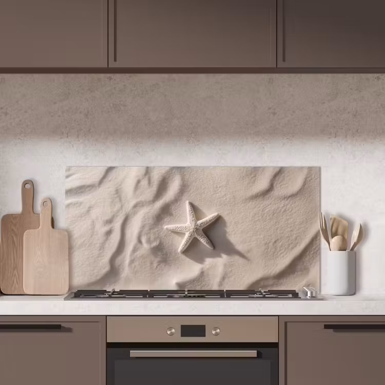 Strand - Zeester - Zand - Beige keuken achterwand spatscherm middel -sfeer2