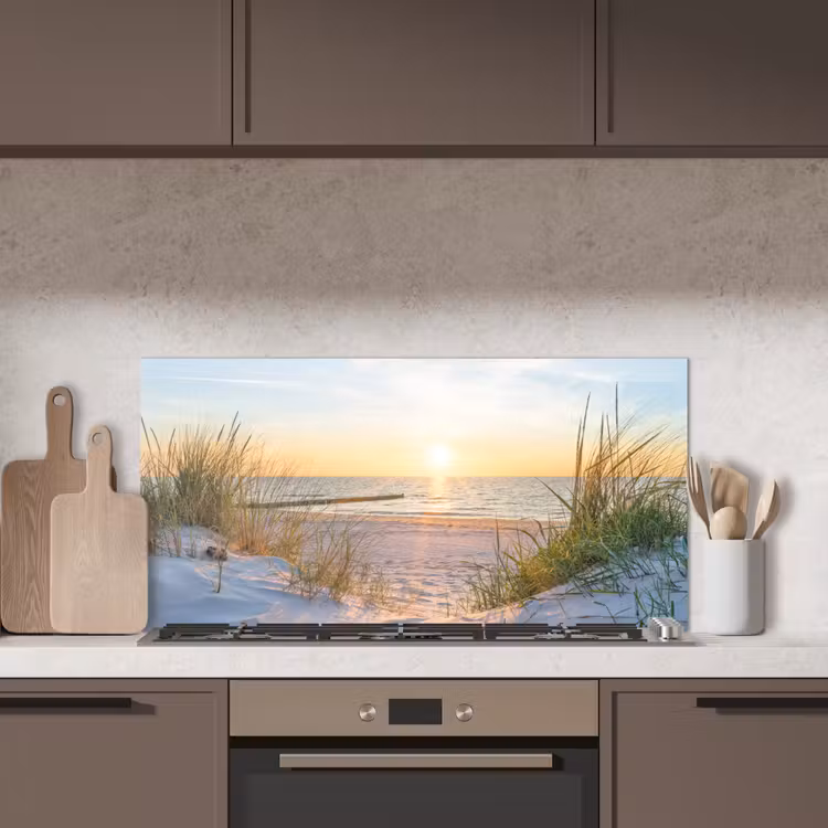Strand - Zon - Duin - Gras - Zand - Horizon keuken achterwand spatscherm middel -sfeer2
