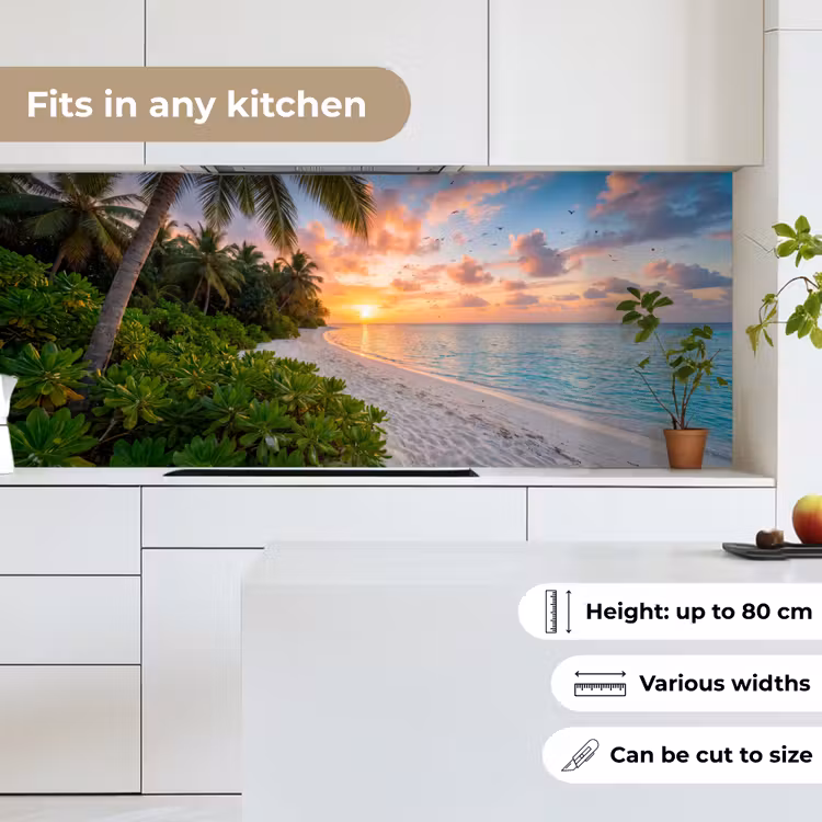 Strand - Zonsondergang - Palmbomen - Tropisch - Natuur keuken achterwand 2 middel -sfeer4_UK