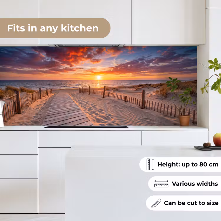 Strand - Zonsondergang - Zee - Natuur - Oranje keuken achterwand 2 middel -sfeer4_UK