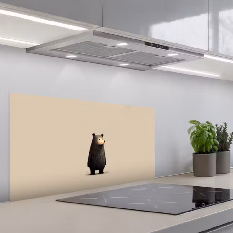 Beer - Donkerbruin - Minimalistisch keuken achterwand spatscherm middel -3d_schuin