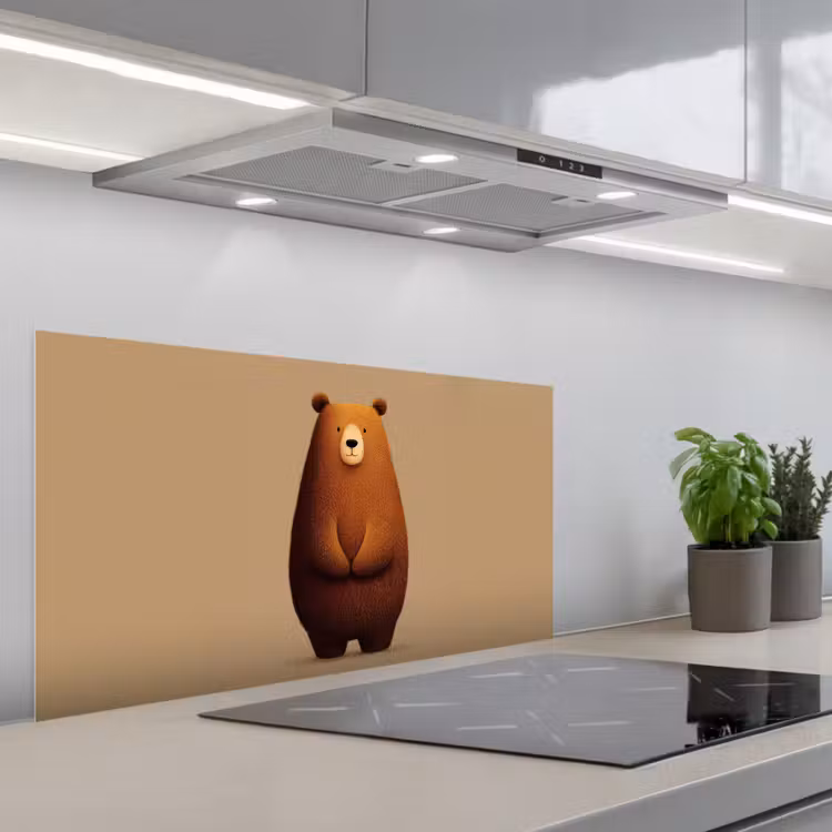 Beer - Minimalistisch - Bruin keuken achterwand spatscherm middel -3d_schuin