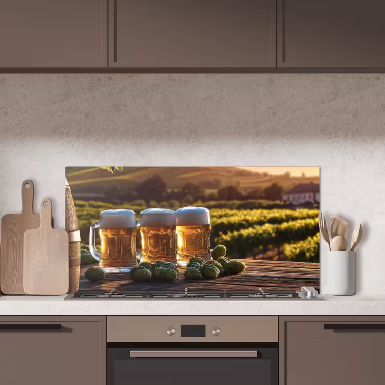 Bier - Hop - Landschap keuken achterwand spatscherm middel -sfeer2