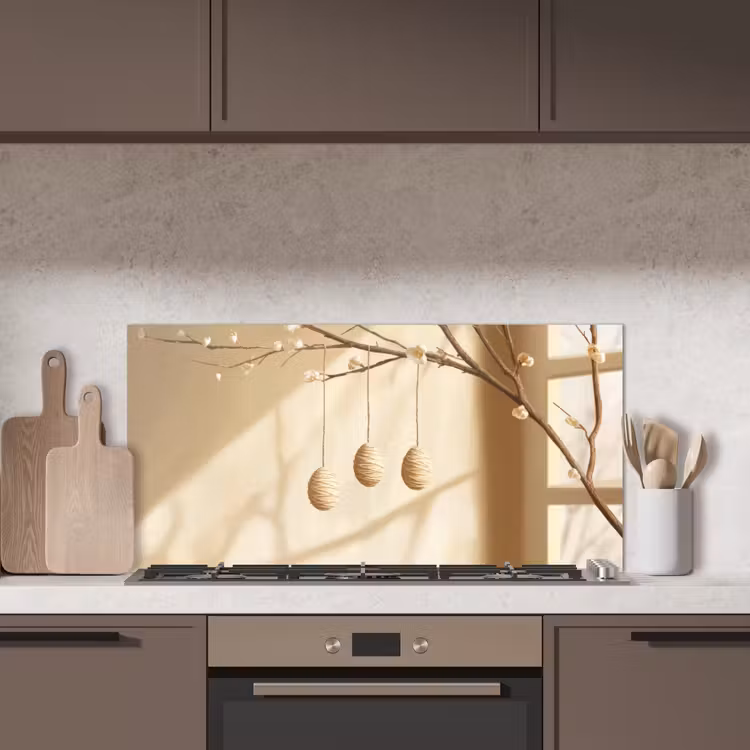Beige - Paastak - Eieren keuken achterwand spatscherm middel -sfeer2