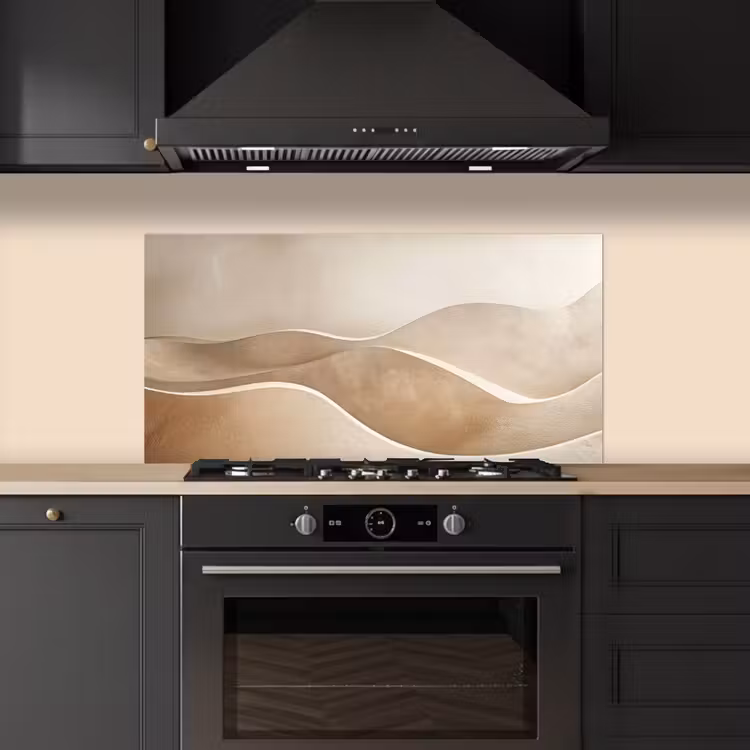 Beige - Heuvels - Patroon keuken achterwand spatscherm middel -sfeer1