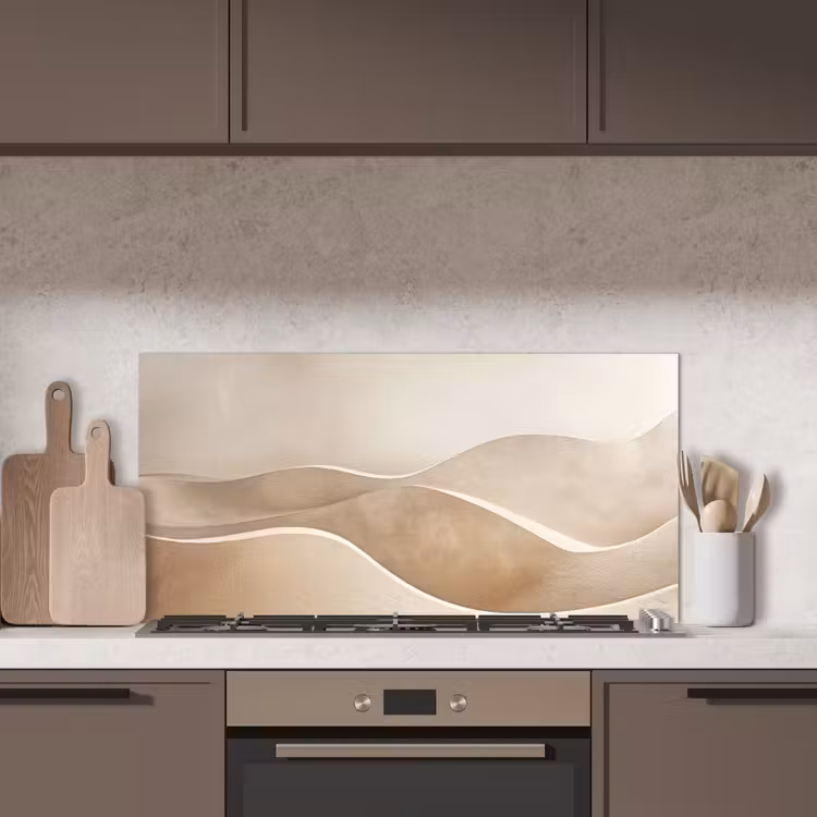 Beige - Heuvels - Patroon keuken achterwand spatscherm middel -sfeer2